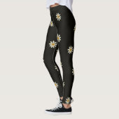 Schwarz-Weiß-Blumenmuster  Leggings (Links)