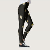 Schwarz-Weiß-Blumenmuster  Leggings (Rechts)