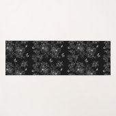 Schwarz-Weiß-Blumenmuster Minimalistisch Yogamatte (Vorderseite (Horizontal))
