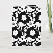 Schwarz-Weiß-Blumenmuster mit Perlen Karte (Vorderseite)