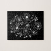 Schwarz-Weiß-Blumenmuster Puzzle (Horizontal)