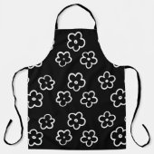 Schwarz-Weiß-Blumenmuster Schürze (Vorderseite)