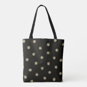 Schwarz-Weiß-Blumenmuster  Tasche (Rückseite)