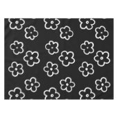 Schwarz-weiss Blumenmuster Tischdecke (Vorderseite (Horizontal))