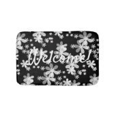Schwarz-weiß blumenreich badematte (Vorderseite)