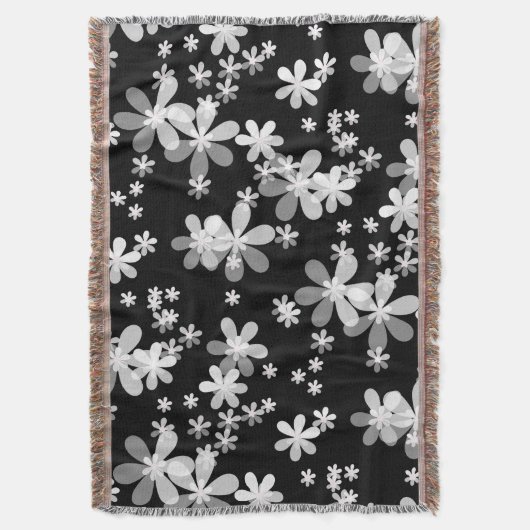 Schwarz-weiß blumenreich decke (Vorderseite Vertikal)
