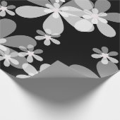 Schwarz-weiß blumenreich geschenkpapier (Ecke)