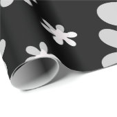 Schwarz-weiß blumenreich geschenkpapier (Rolleneckpunkt)