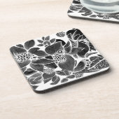 Schwarz-weiß blumenreich getränkeuntersetzer (Linke Seite)
