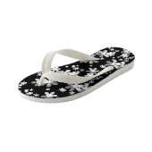 Schwarz-weiß blumenreich kinderbadesandalen (Schrägansicht)