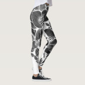 Schwarz-weiß blumenreich leggings (Rechts)