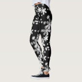 Schwarz-weiß blumenreich leggings (Links)