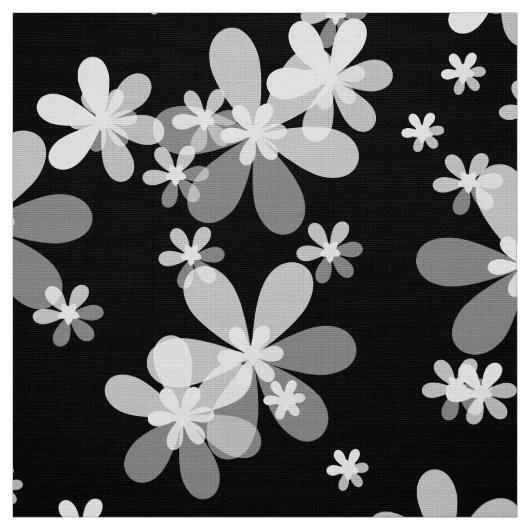 Schwarz-weiß blumenreich stoff (Muster)