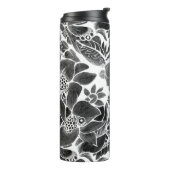 Schwarz-weiß blumenreich thermosbecher (Nach links gedreht)