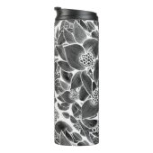 Schwarz-weiß blumenreich thermosbecher (Nach rechts gedreht)