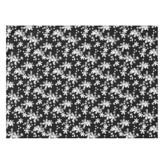 Schwarz-weiß blumenreich tischdecke (Vorderseite (Horizontal))