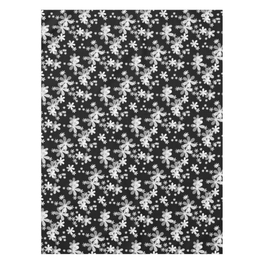 Schwarz-weiß blumenreich tischdecke (Vorderseite)