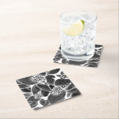 Schwarz-weiß blumenreich untersetzer (Vor Ort)