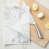 Schwarz-Weiß-Blumensammlung Geschirrtuch (Viertel Falte)