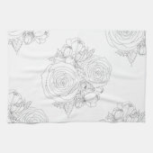 Schwarz-Weiß-Blumensammlung Geschirrtuch (Horizontal)