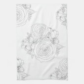 Schwarz-Weiß-Blumensammlung Geschirrtuch (Vertikal)