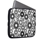Schwarz-Weiß-Blumenschlacke Laptopschutzhülle (Vorne Rechts)