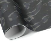 Schwarz-Weiß-Blumentextilien Geschenkpapier (Rolleneckpunkt)