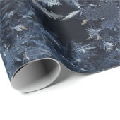 Schwarz-Weiß-Blumentextilien Geschenkpapier (Rolleneckpunkt)
