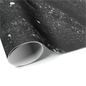Schwarz-Weiß-Blumentextilien Geschenkpapier (Rolleneckpunkt)