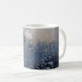 Schwarz-Weiß-Blumentextilien Kaffeetasse (VorderseiteRechts)