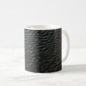 Schwarz-Weiß-Blumentextilien Kaffeetasse (VorderseiteRechts)