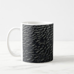 Schwarz-Weiß-Blumentextilien Kaffeetasse
