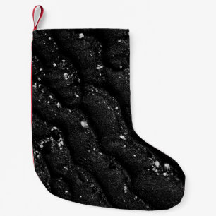 Schwarz-Weiß-Blumentextilien Kleiner Weihnachtsstrumpf