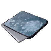 Schwarz-Weiß-Blumentextilien Laptopschutzhülle (Vorne Knopf)