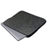 Schwarz-Weiß-Blumentextilien Laptopschutzhülle (Vorne Knopf)