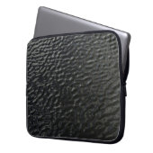 Schwarz-Weiß-Blumentextilien Laptopschutzhülle (Vorderseite Links)