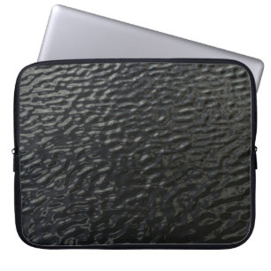 Schwarz-Weiß-Blumentextilien Laptopschutzhülle