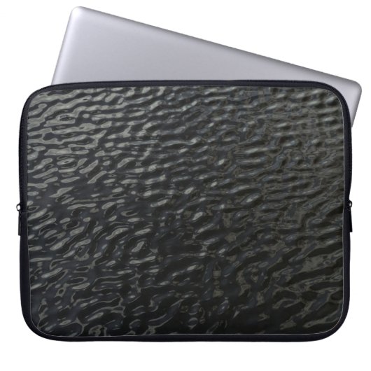 Schwarz-Weiß-Blumentextilien Laptopschutzhülle (Vorderseite)