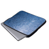 Schwarz-Weiß-Blumentextilien Laptopschutzhülle (Vorne Knopf)
