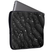 Schwarz-Weiß-Blumentextilien Laptopschutzhülle (Vorne Rechts)