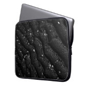 Schwarz-Weiß-Blumentextilien Laptopschutzhülle (Vorderseite Links)