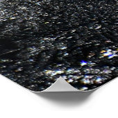 Schwarz-Weiß-Blumentextilien Poster (Ecke)