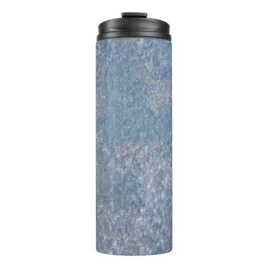 Schwarz-Weiß-Blumentextilien Thermosbecher (Vorderseite)