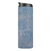 Schwarz-Weiß-Blumentextilien Thermosbecher (Nach rechts gedreht)
