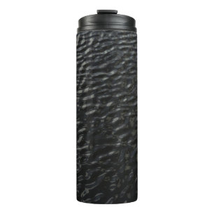 Schwarz-Weiß-Blumentextilien Thermosbecher