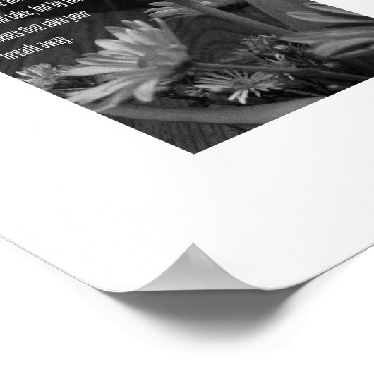 Schwarz-Weiß-Blumenzauber-Wand Kunst Poster (Ecke)