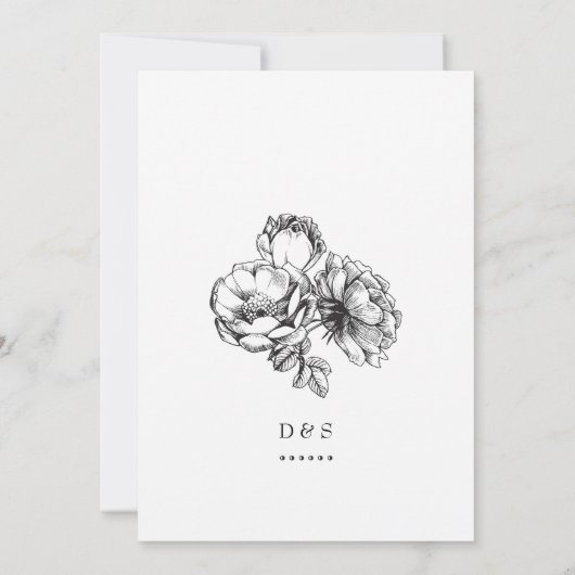 Schwarz-Weiß-Blumenzehen retten Termine Einladung (Rückseite)