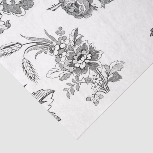 Schwarz-Weiß-Blumenzwiebelblatt Seidenpapier (Ausschnitt)