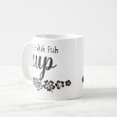 Schwarz-Weiß-Blumenzwiebeln Kaffeetasse (Vorderseite Links)