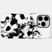 Schwarz-weiß-blumige Originalkunst Case-Mate iPhone Hülle (Rückseite (Horizontal))